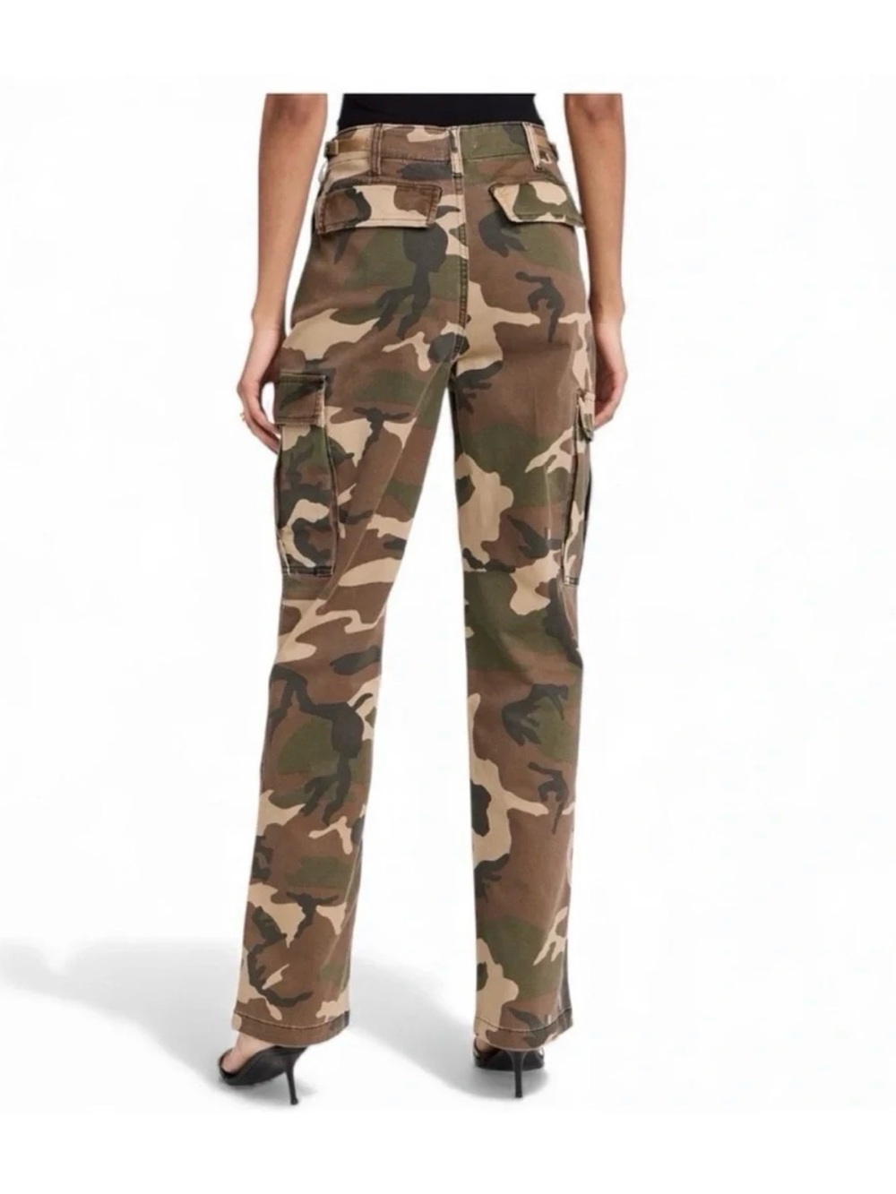 NWT Women's Camouflage Cargo Pants - Green Camo - Picture 5 of 6